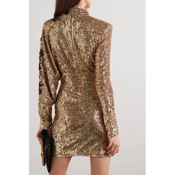 NWT Redemption SEQUINS MINI DRESS WITH SHOULDER EMBROIDERY US 6 - Picture 10 of 10
